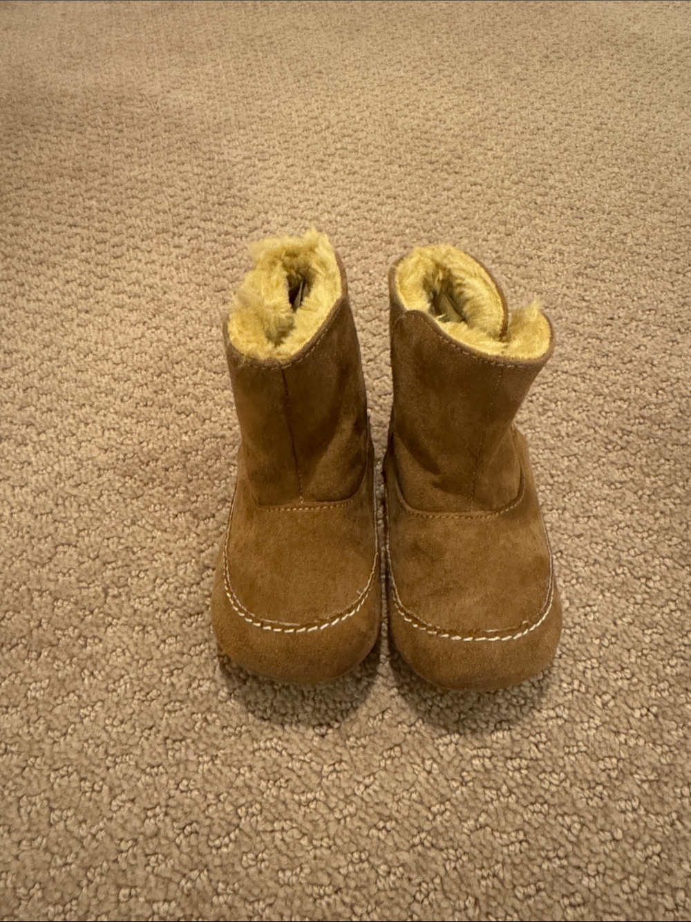 OshKosh B'gosh Tan Brown Suede Fleece Boots